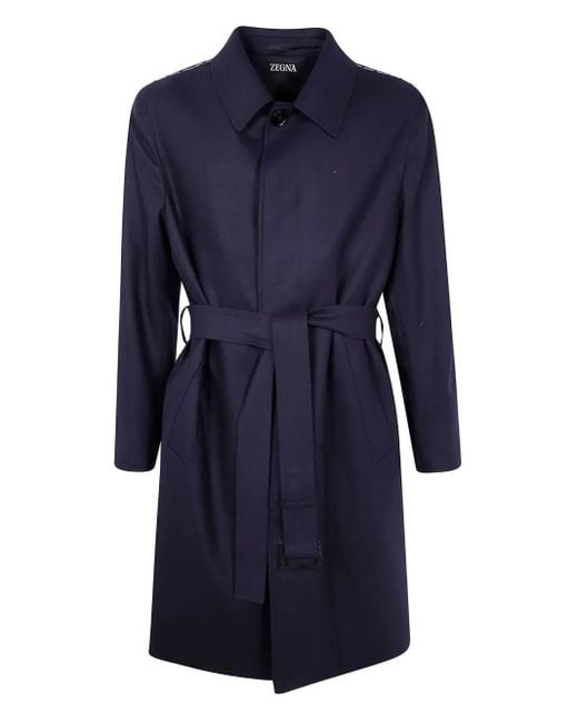 メンズ Zegna ベルテッド コート Blue