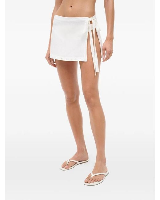 Staud White Zandra Mini Skirt