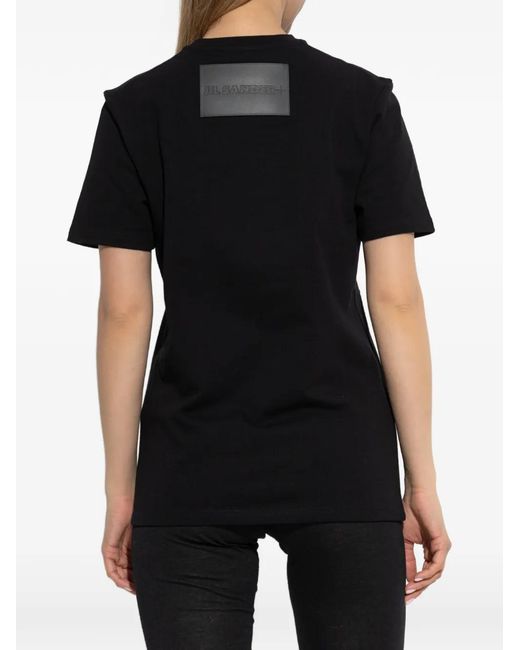 Jil Sander Black Logo-Patch T-Shirt