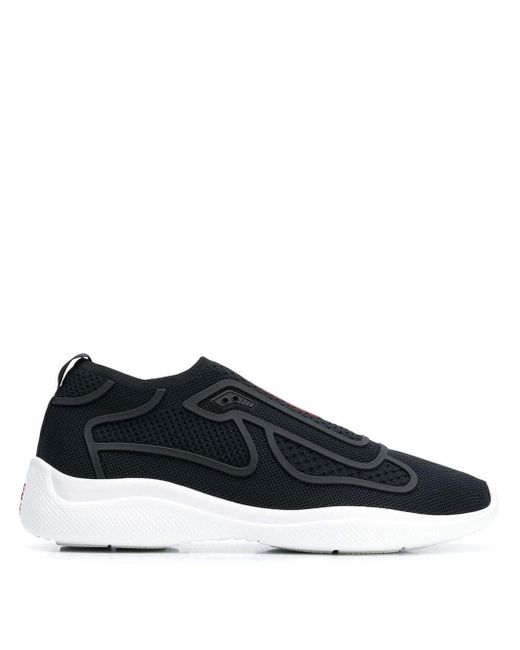 Prada Rubber America's Cup Sneakers in het Zwart voor heren - Lyst