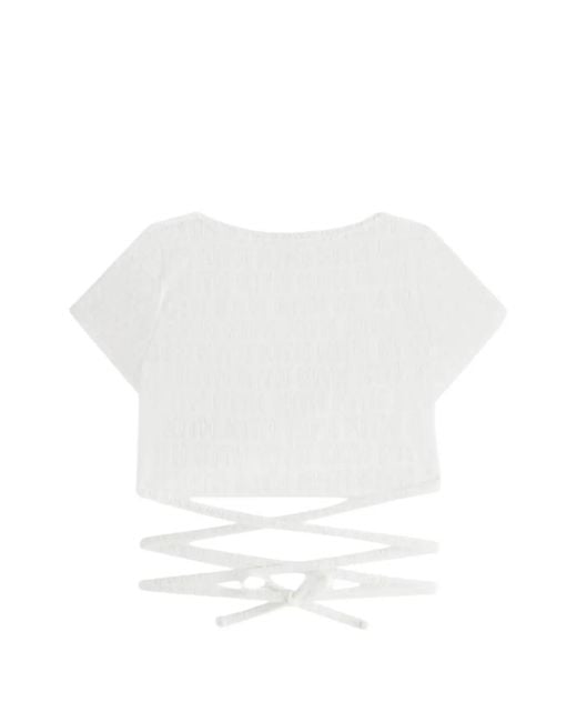 Kith White Monogram Wrap Top