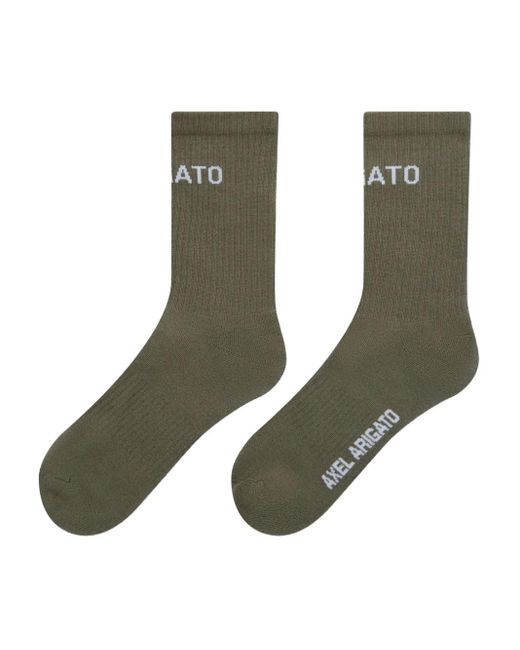 Axel Arigato Green Logo-Intarsia Crew Socks