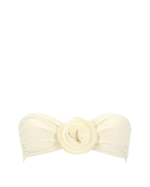 LaRevêche Natural Derya Floral-Appliqué Bikini Top