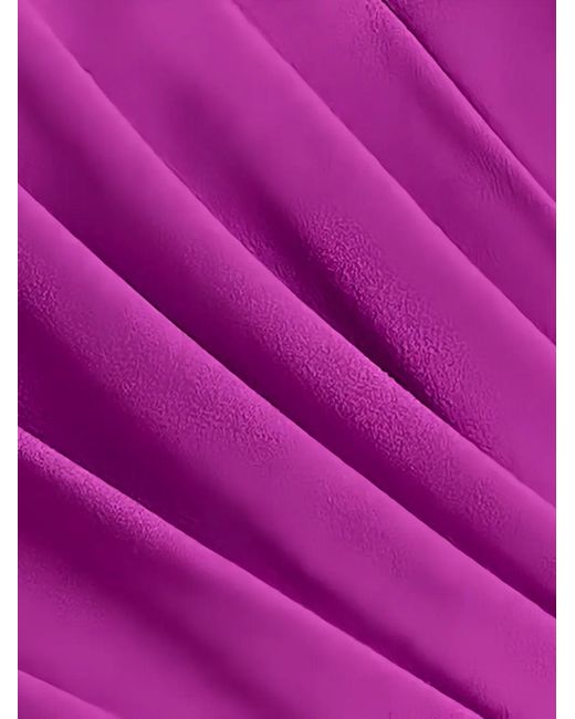 Tadashi Shoji Purple Alney One-Shoulder Draped-Sleeve Maxi Dress