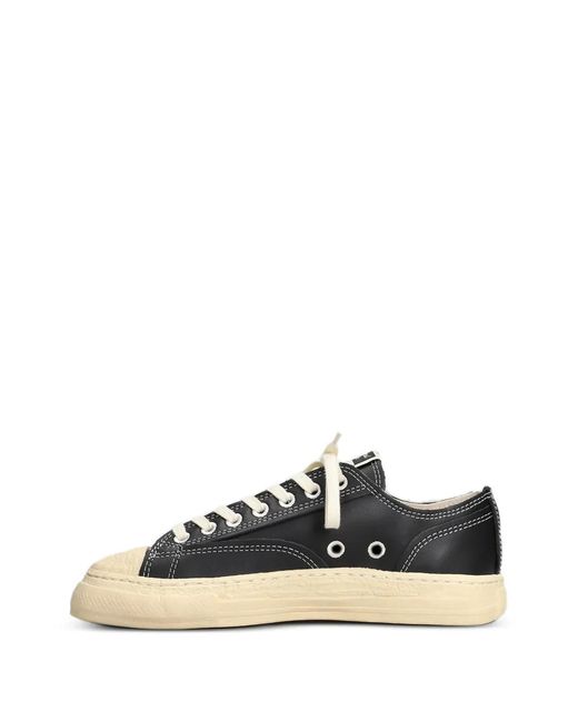 Maison Mihara Yasuhiro White Baskets Roy En Cuir À Coutures Contrastantes for men