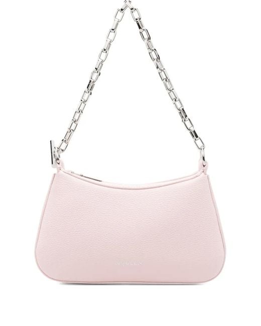McQueen Pink Chain-Strap Leather Shoulder Bag