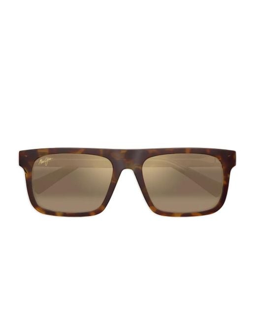 Maui Jim Brown Sonnenbrille Mit Eckigem Gestell