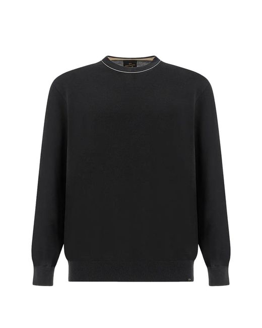 Paul & Shark Black Crew-Neck Cotton Sweater for men