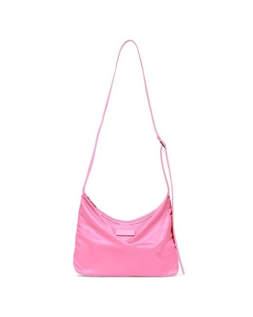 MM6 by Maison Margiela Pink Logo Patch Messenger Bag