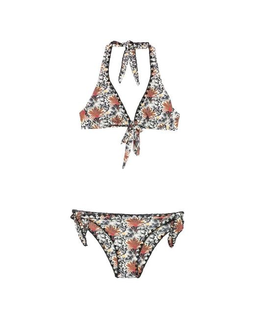 Anjuna White Floral-Print Crochet-Trim Bikini