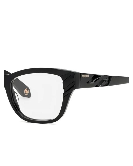 Roberto Cavalli Black Rectangle-Frame Glasses