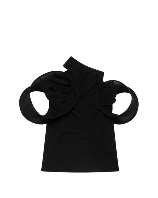 Junya Watanabe Black Cut-Out Asymmetric Top