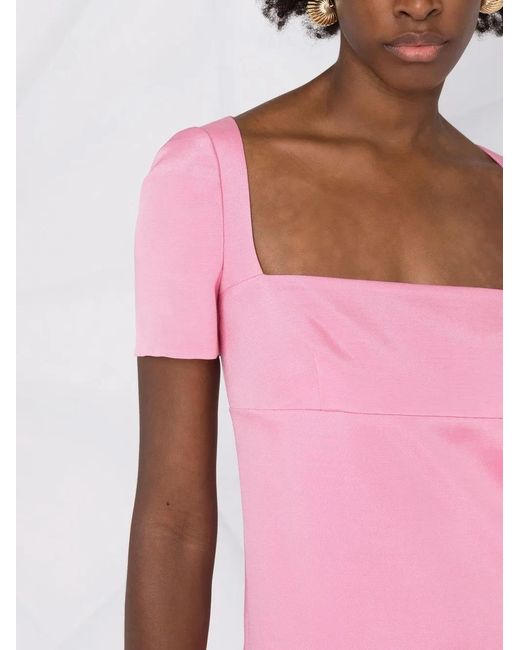 Valentino Garavani Pink Square-Neck Mini Dress