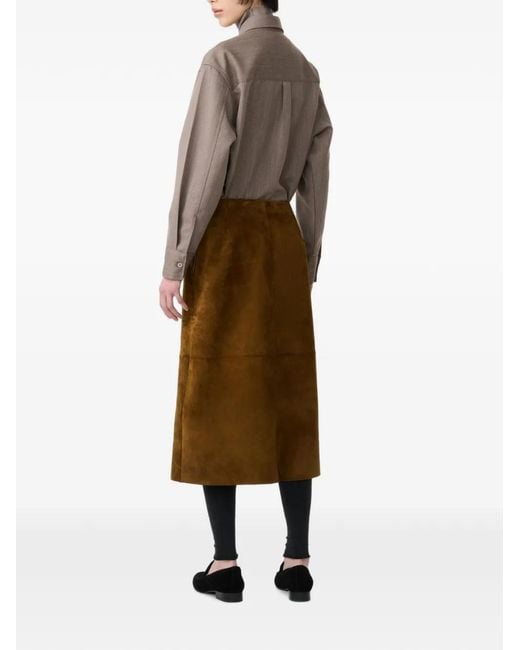 Studio Nicholson Natural Asymmetric Suede Skirt