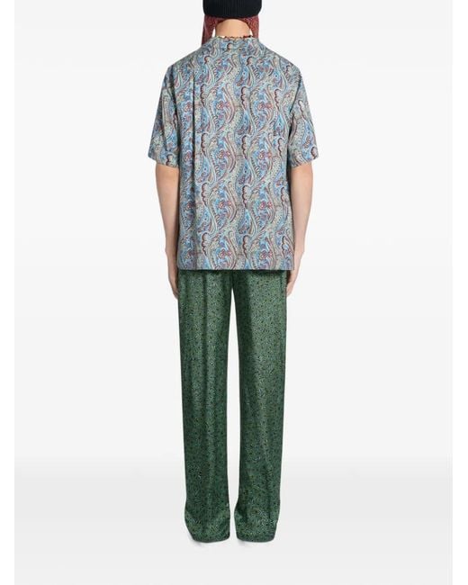 Dries Van Noten Blue Boxy Jacquard Shirt for men