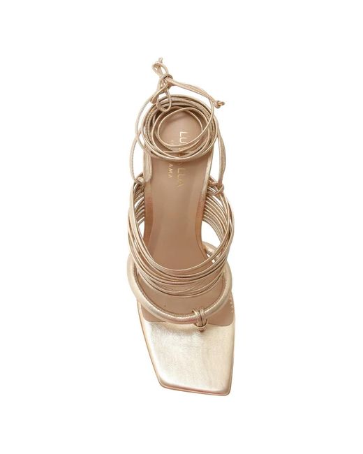 Amir Slama White Wraparound Tie Heeled Sandals