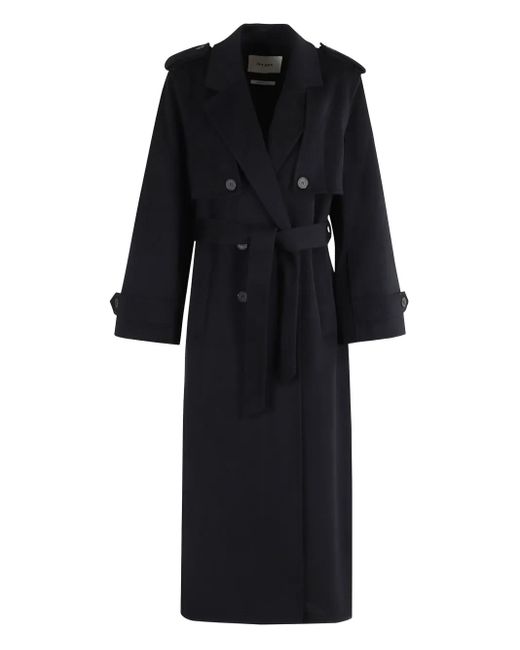 IVY & OAK Black Trenchcoat aus Wolle