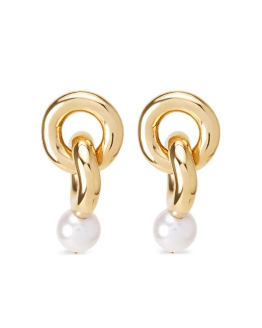 Pendientes Largos Lanvin de color Metallic