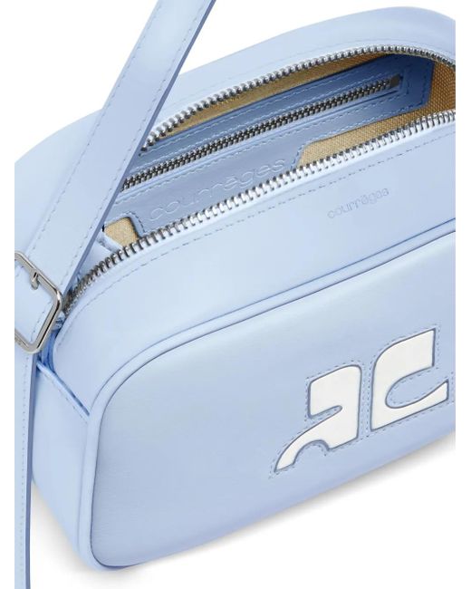 Courreges Blue Reedition Leather Camera Bag