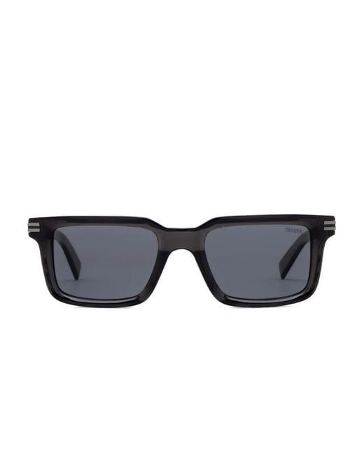 Zegna Sonnenbrille mit eckigem Gestell in Black für Herren