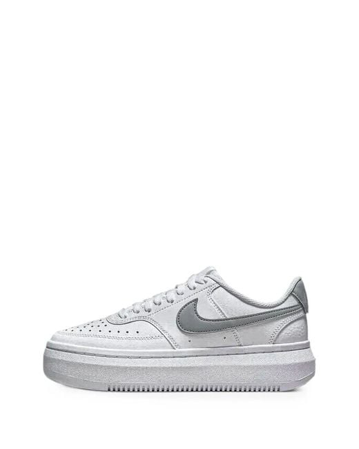Nike White Court Vision Alta Platform Sneakers