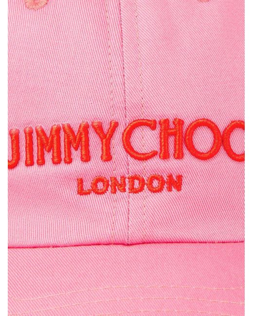 Jimmy Choo Pacifico Honkbalpet Met Geborduurd Logo in het Pink