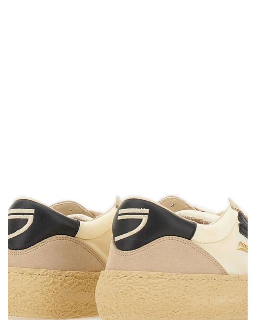 PURAAI Natural Panelled Lace-Up Sneakers