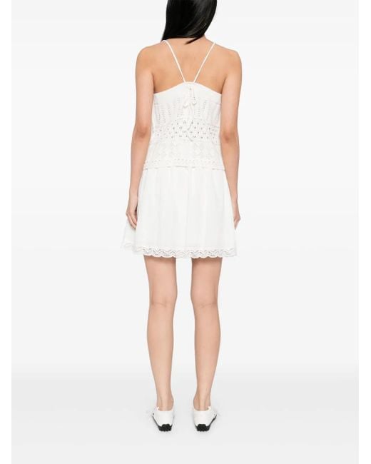 B+ AB White Ensemble Haut-Jupe En Crochet