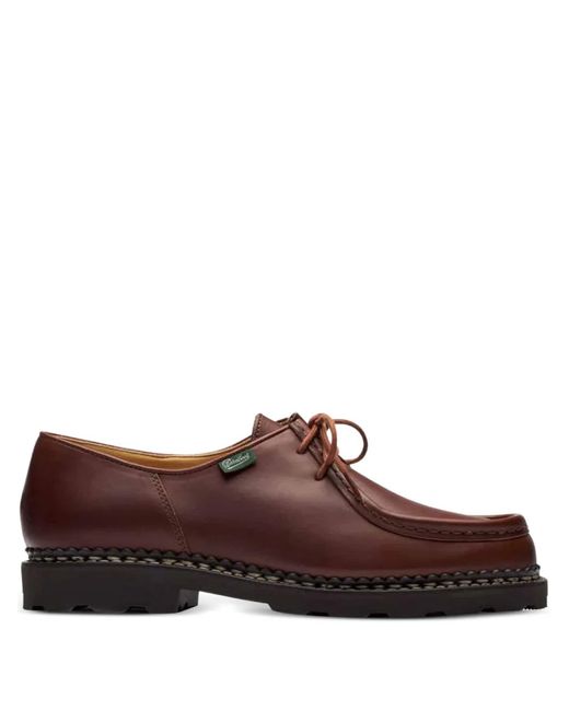 Paraboot Brown Lace-Up Flat Shoes for men