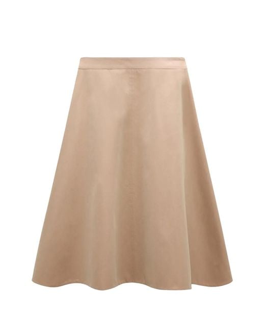 Dorothee Schumacher Natural Belted A-Line Midi Skirt
