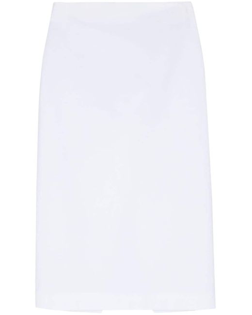 Sportmax White Accordo1234 Cotton Pencil Skirt