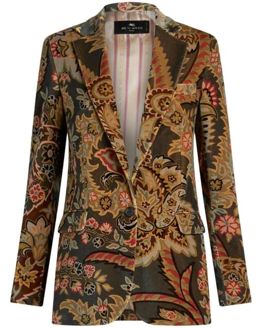Etro Brown Cotton-Elastane Outerwear Jacket