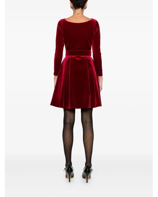 La Petite Robe Di Chiara Boni Red Embellished Belted Dress