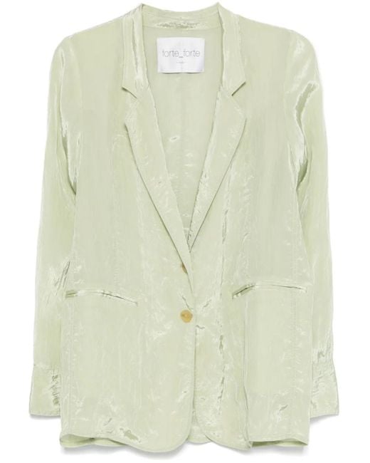Forte Forte Green Crinkled Blazer