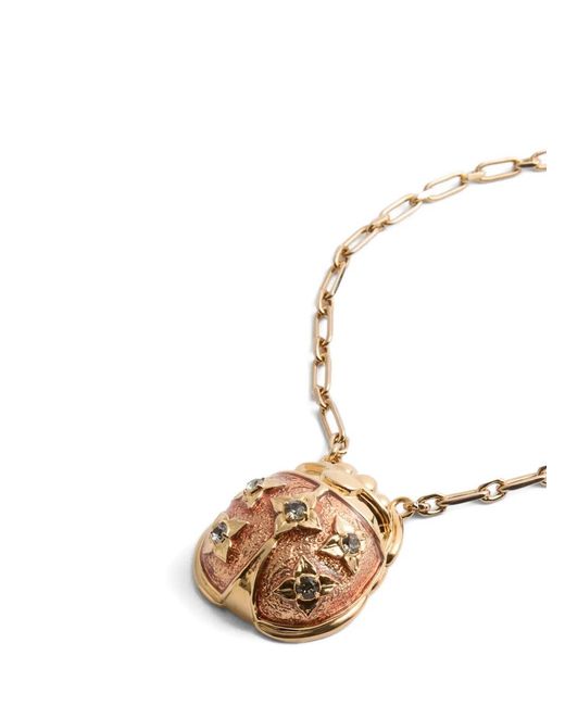 LaDoubleJ White Solid Ladybug Embellished Necklace