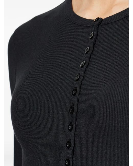 FRAME Black Buttoned Knitted Cardigan