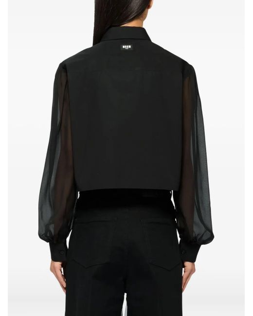 MSGM Black Long-Sleeve Shirt