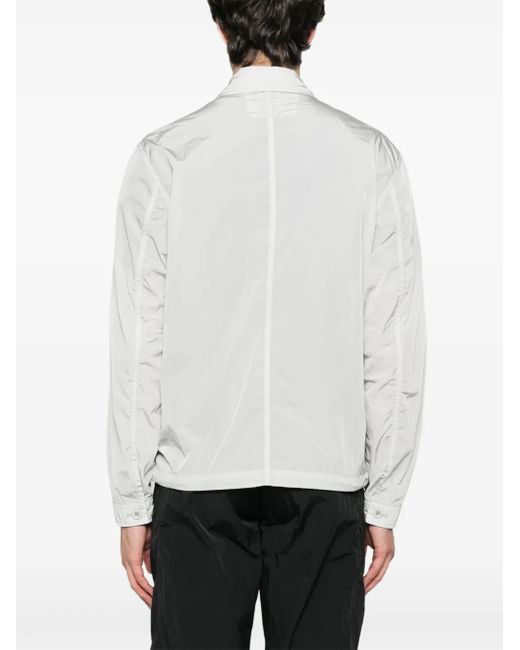 C P Company White Zip-Up Bomber Jacket for men
