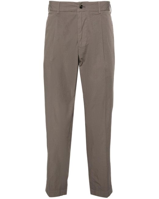 Mid-rise tapered trousers Dell'Oglio de hombre de color Gray