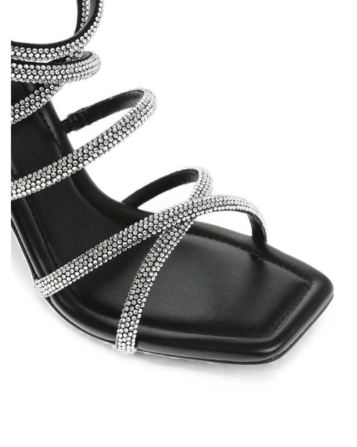 Michael Kors White Imani Rhinestone-Embellished Strappy Sandals