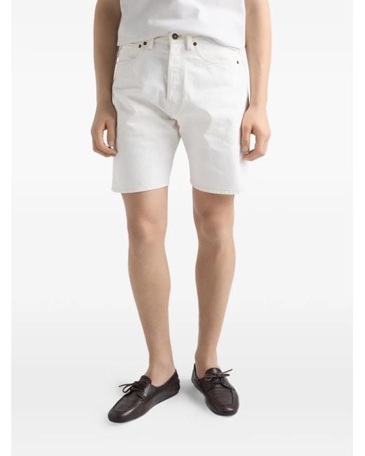 Prada White Old Denim Bermudas for men
