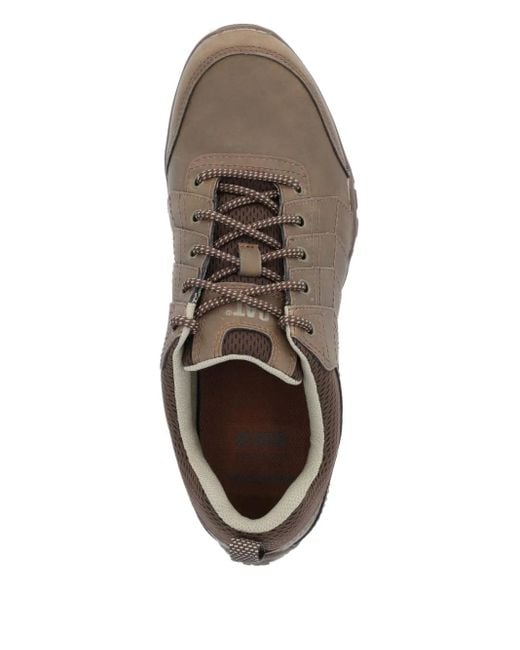 Caterpillar Brown Lace-Up Mesh Low-Top Sneakers for men