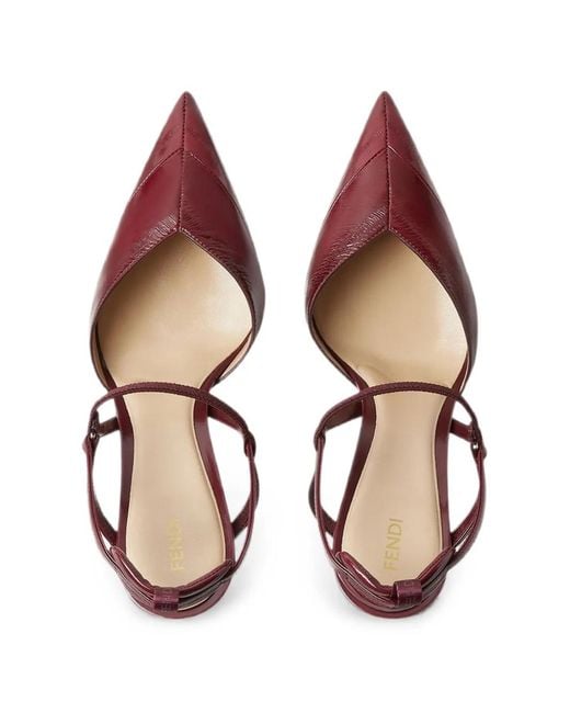 Fendi Red Very Colibrì Pointed-Toe Strap Pumps