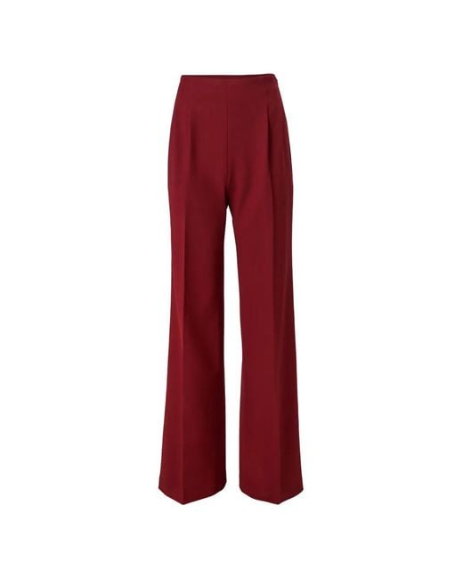 Carolina Herrera Red Marisol Wide-Leg Palazzo Pants