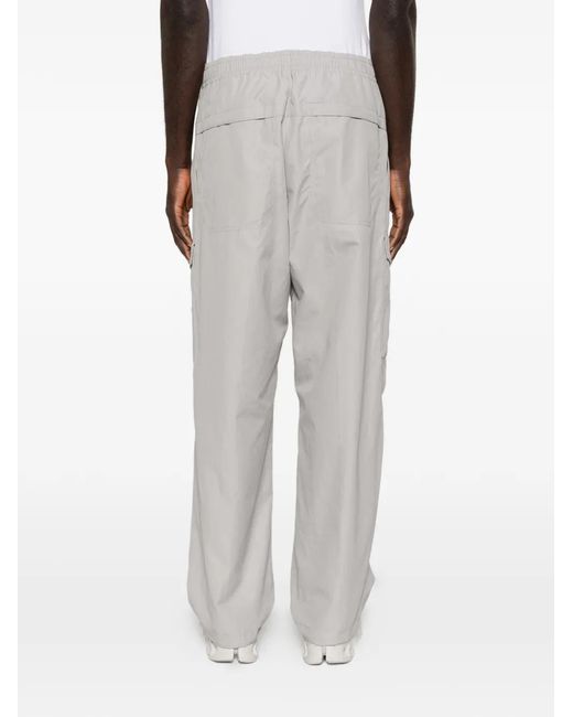 Stone Island White Mercerised Organic Cotton Ripstop Pants for men
