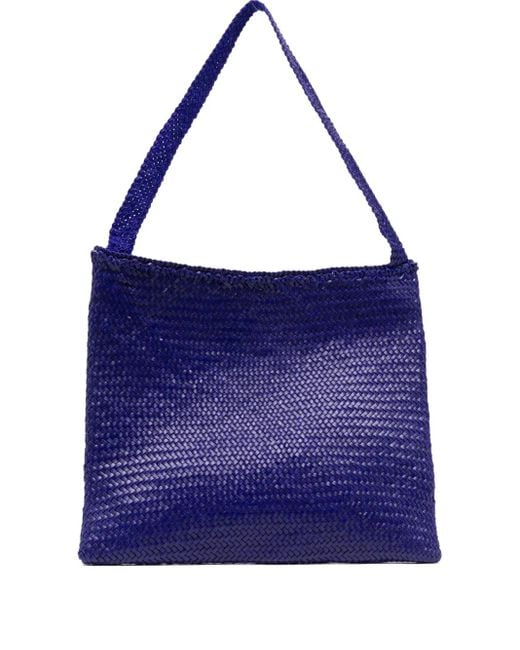 Bolso de hombro con tejido cuero Dragon Diffusion de color Blue