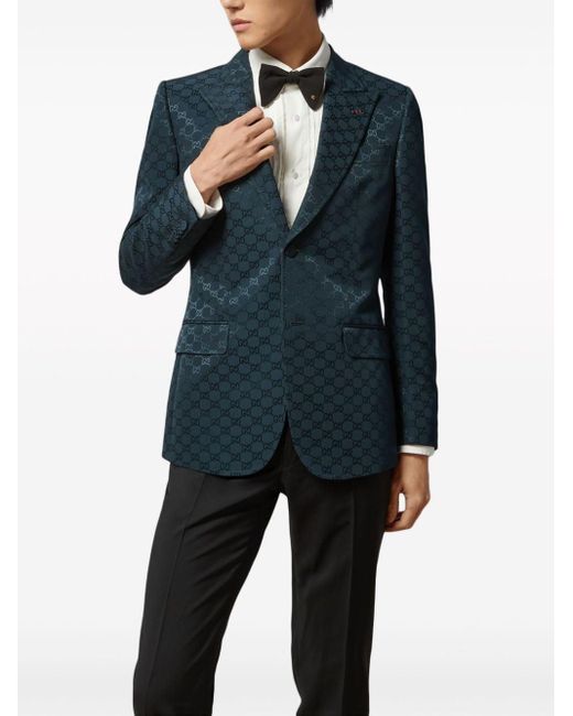 Gucci Blue GG Supreme Cotton Blazer for men