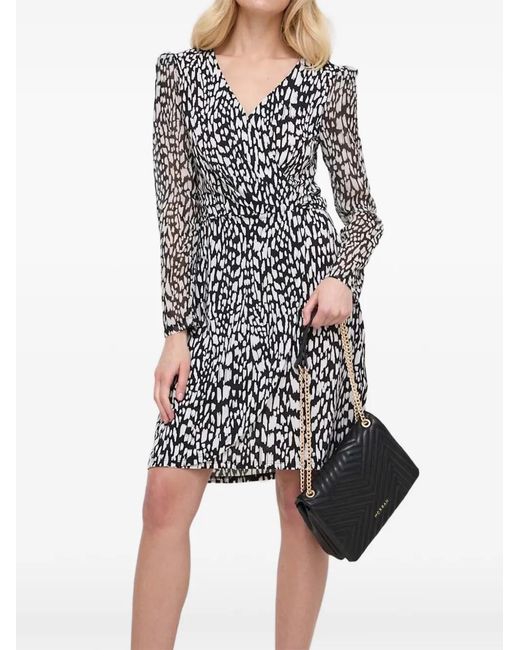 Morgan Multicolor Abstract-Print Wrap Mini Dress
