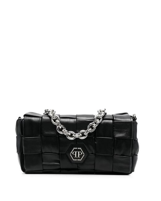 Philipp Plein Black Hexagon Medium Shoulder Bag
