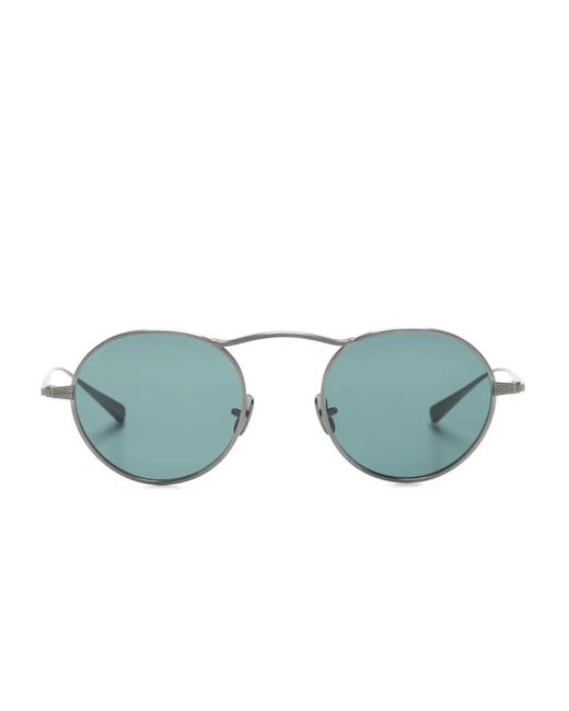 Eyevan 7285 Blue Round-Frame Sunglasses
